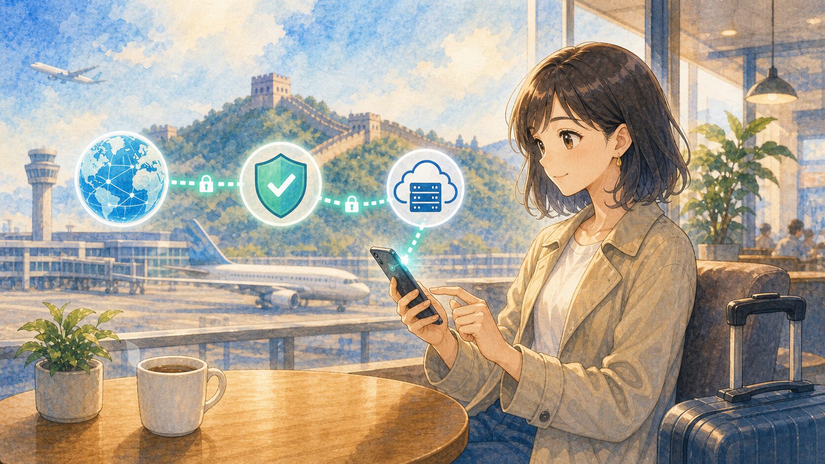 中国で国際ローミングを使えばLINEが使える理由のイメージ