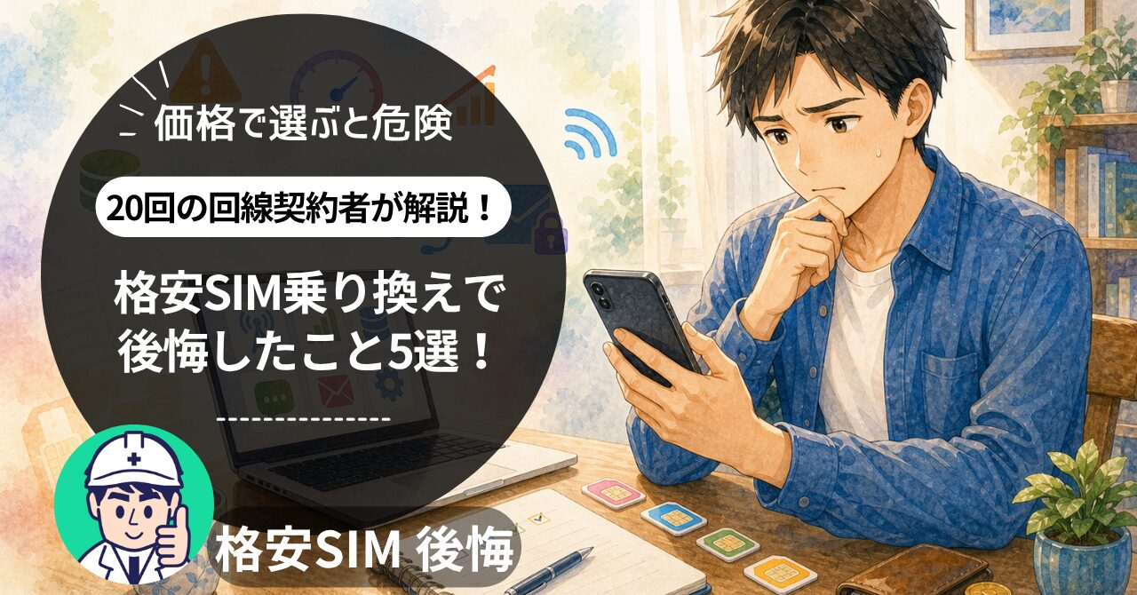 【20回線からの実体験！】格安SIM乗り換えで後悔した5つの理由のサムネイル画像