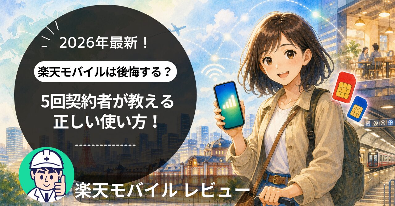 楽天モバイルは本当に後悔する？5回契約者が2026年版の正しい使い方を解説する記事のアイキャッチ